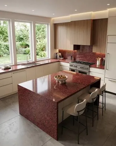 Red Granite kitchen application